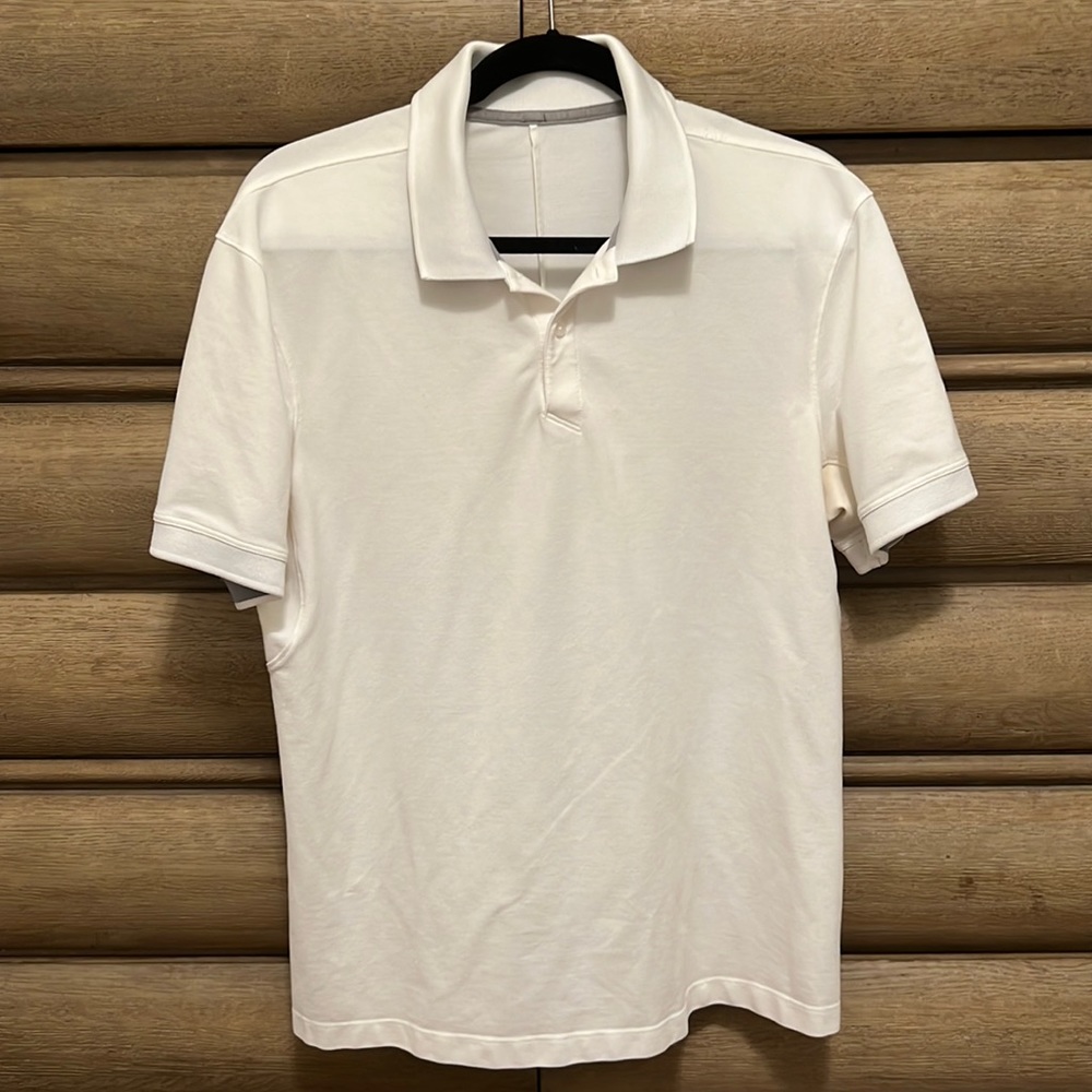 M / Lululemon white polo shirt